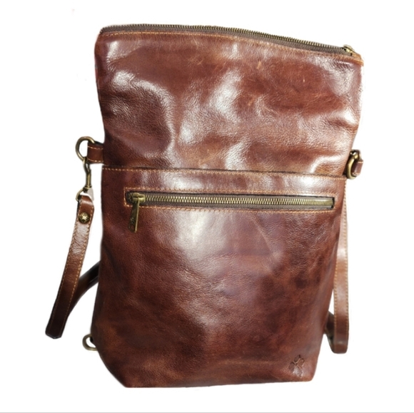 Patricia Nash Cognac Leather Backpack Purse Brown - Picture 5 of 14